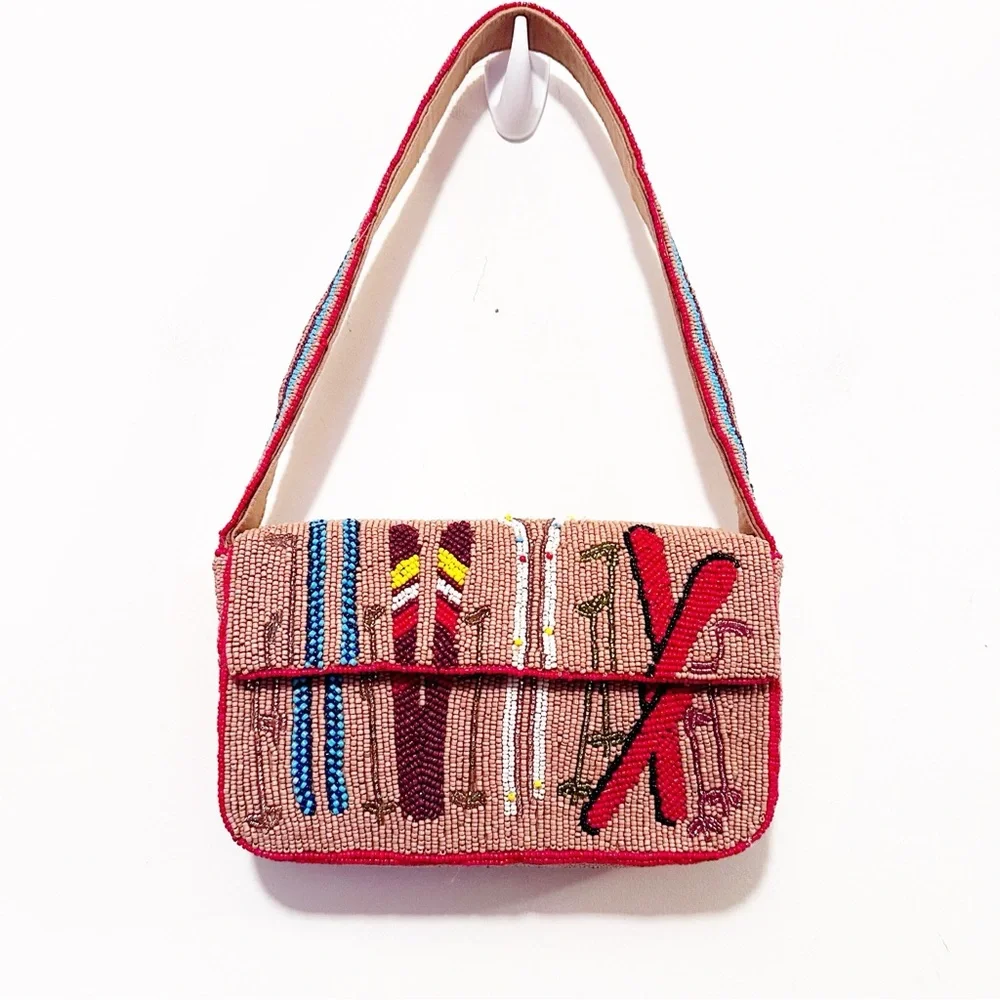 Anthropologie The Fiona Beaded Bag: Winter Icon Edition OG Ski - Picture 5 of 8